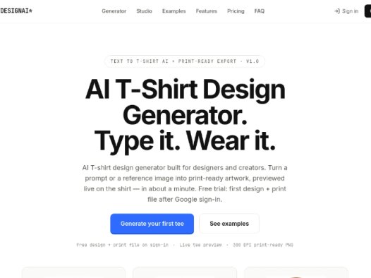 T-Shirt Design AI：AI T恤设计生成器，快速创建打印就绪的服装图案