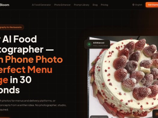MenuBloom：餐厅AI食品摄影工具，手机照片一键生成专业菜单图
