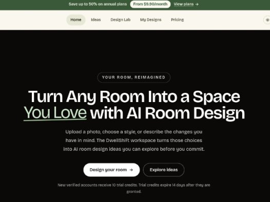 DwellShift:AI 室内外空间设计与规划工具,利用AI技术进行室内、室外及平面布局设计