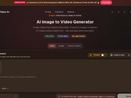Img2Video AI:在线AI照片动画工具,将静态图片转换为逼真的动态视频