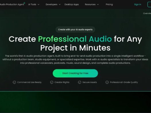 Aunio：AI音频制作智能代理平台，无需专业设备即可实现高质量音频创作与编辑