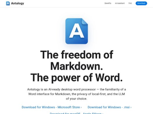 Antalogy:一款面向AI时代的桌面文字处理器,融合Word式界面与Markdown语法
