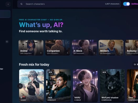 WSUP AI：无需注册的免费AI角色聊天平台，用户可与各类AI角色进行互动交流