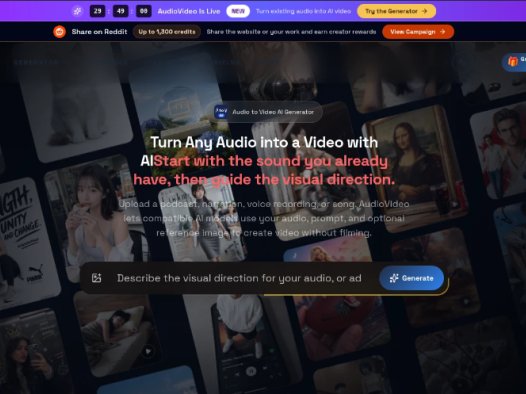 AudioVideo:音频转视频AI生成工具,利用AI将播客、语音或音乐转化为视频