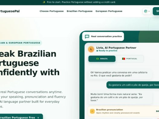 PortuguesePal:AI驱动的葡萄牙语口语练习平台,提升巴西和欧洲葡萄牙语的口语、发音及流利度