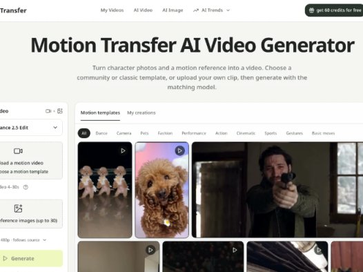 Motion Transfer AI:照片转视频动画工具,轻松生成高质量的角色动画视频